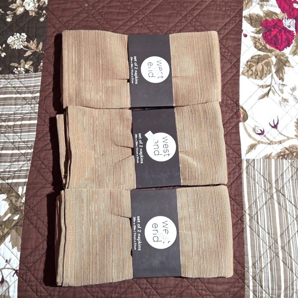 West end napkins, 3 sets of 2 napkins